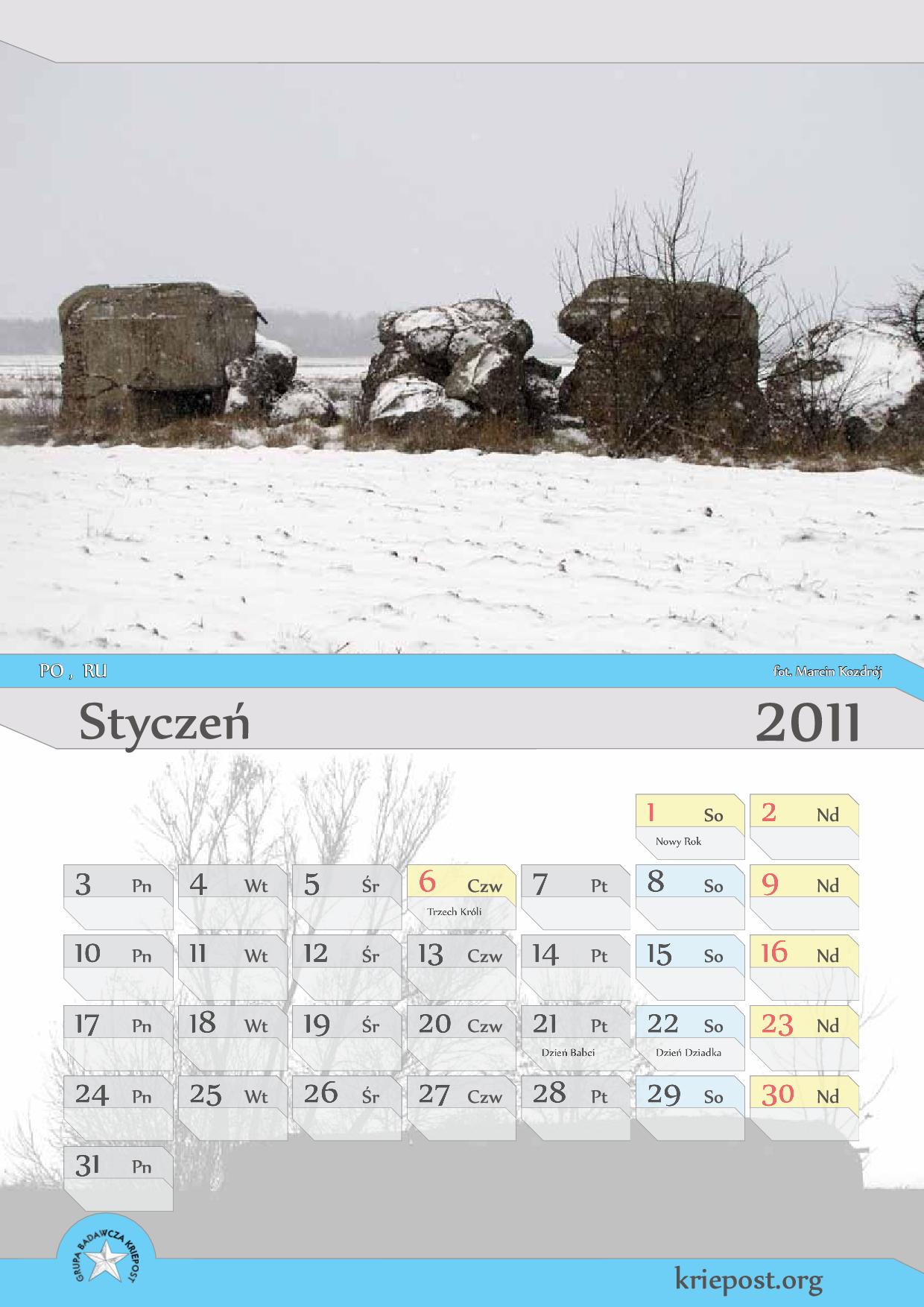 GB Kriepost kalendarz 2011 styczeń