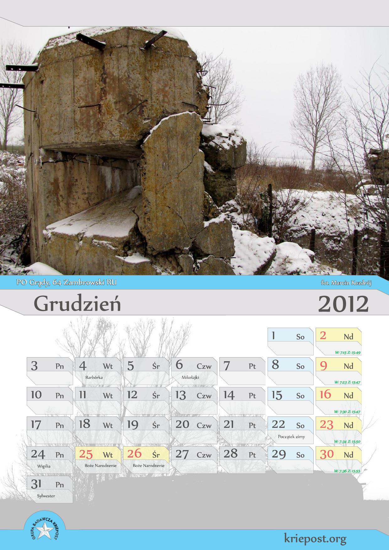GB Kriepost kalendarz 2012 grudzień