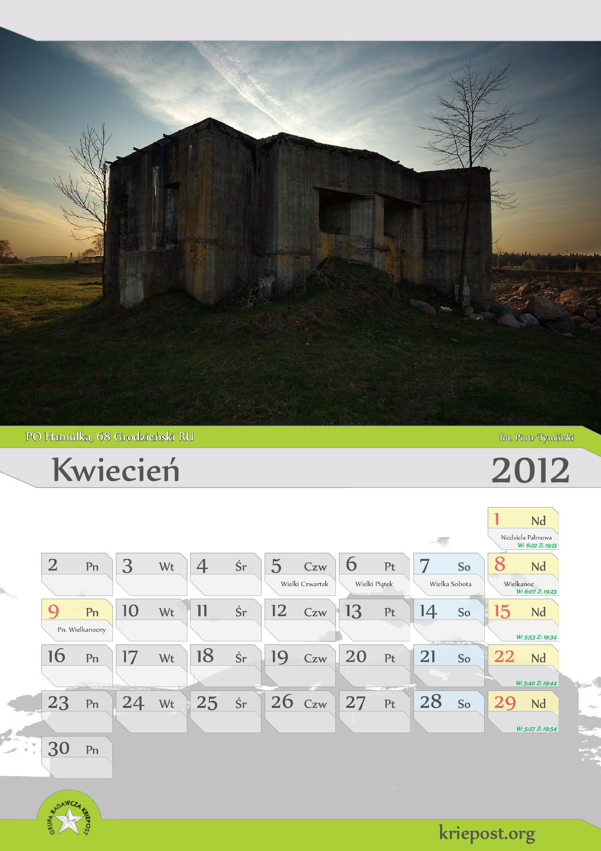 GB Kriepost kalendarz 2012 kwiecień