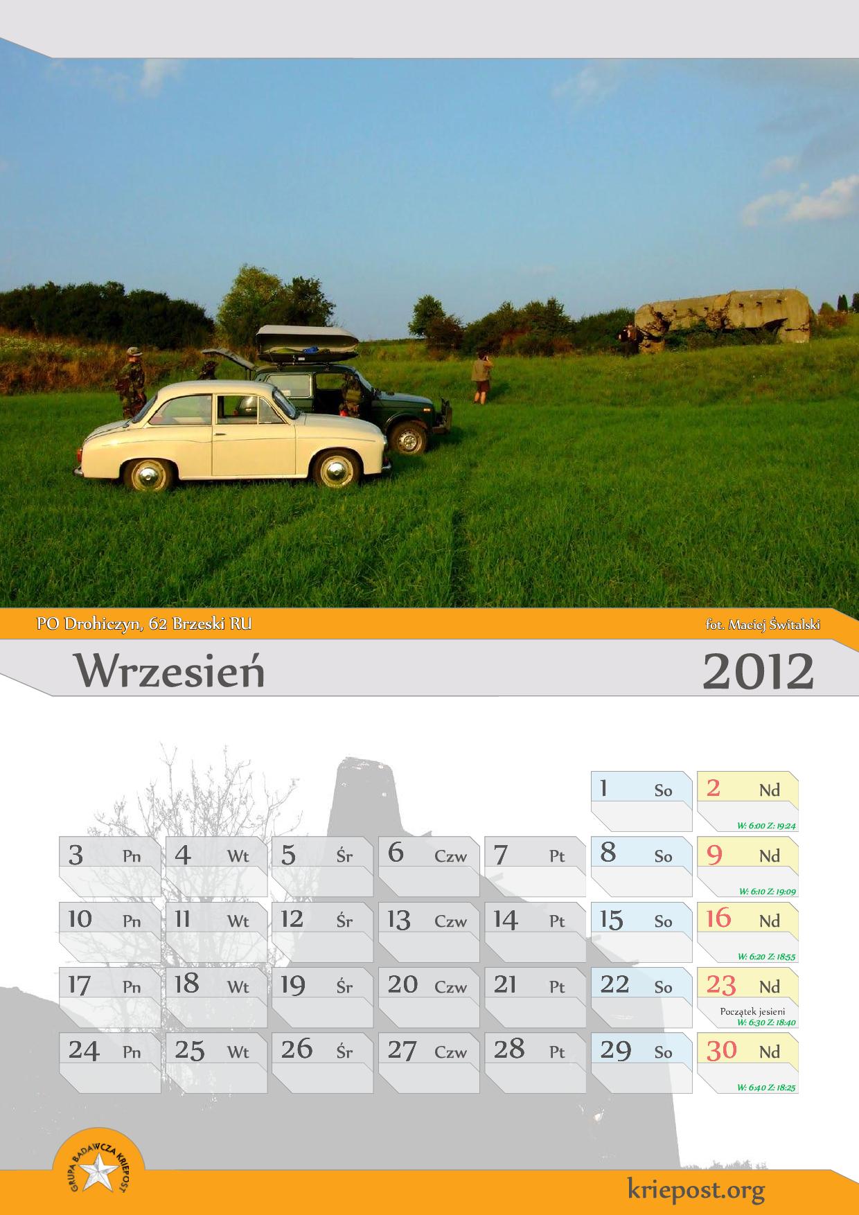 GB Kriepost kalendarz 2012 wrzesień