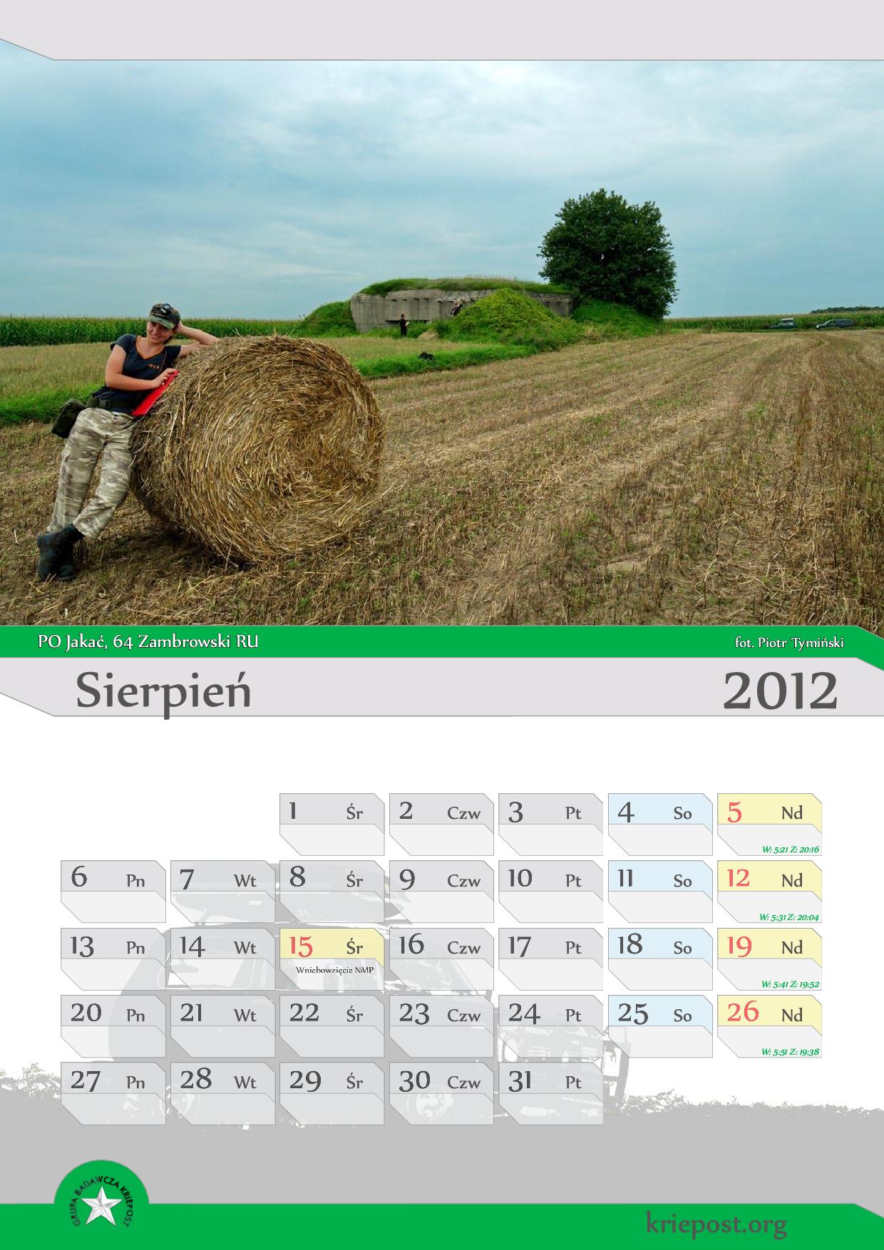 GB Kriepost kalendarz 2012 sierpień